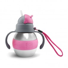 Haakaa 儿童不锈钢保温吸管瓶 粉色 280毫升